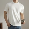 High-quality single-yarn warp and weft cotton short-sleeved men's summer 6 new versatile solid color cool men's T-shirt base layer factory self-operated Specification image